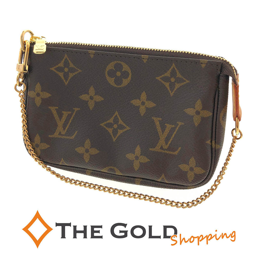 Louis Vuitton Pochette Accessoires Monogram Canvas Top Handle Bag Brown